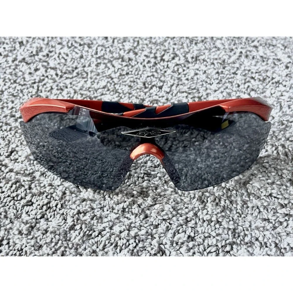 Orange Black Sport Shield Wrap Sunglasses Cycling Running Golf Fishing UV Style